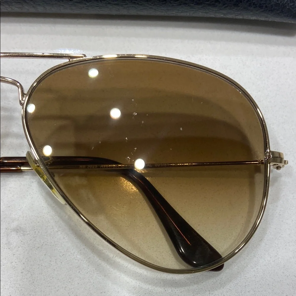 Ray-Ban Brown Aviator Sunglasses - Picture 3 of 5
